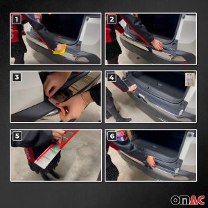 MINI COOPER Bumper Sill Cover - Rear - Omac - Gloss Silver - 2014
